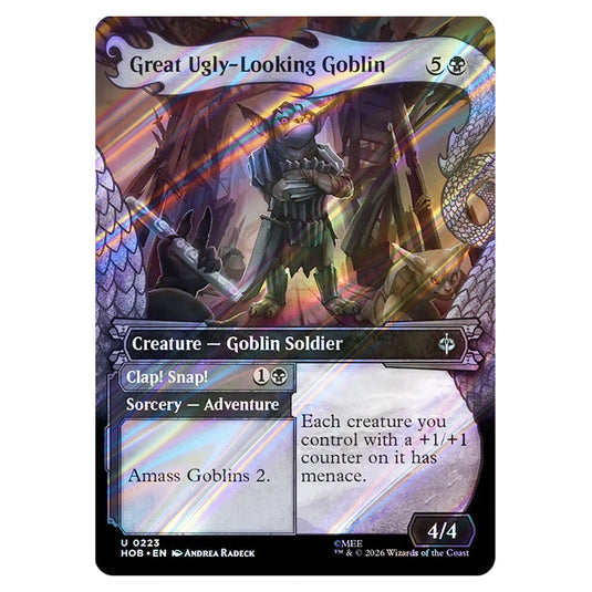 Great Ugly-Looking Goblin // Clap! Snap! 0223 card from the Magic The Gathering set The Hobbit