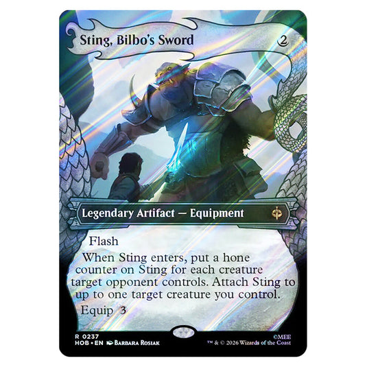 Sting, Bilbo's Sword 0237 card from the Magic The Gathering set The Hobbit
