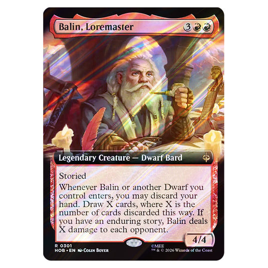 Balin, Loremaster 0301 card from the Magic The Gathering set The Hobbit