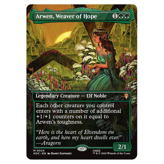 Arwen, Weaver of Hope 0024 card from the Magic The Gathering set The Hobbit Eternal