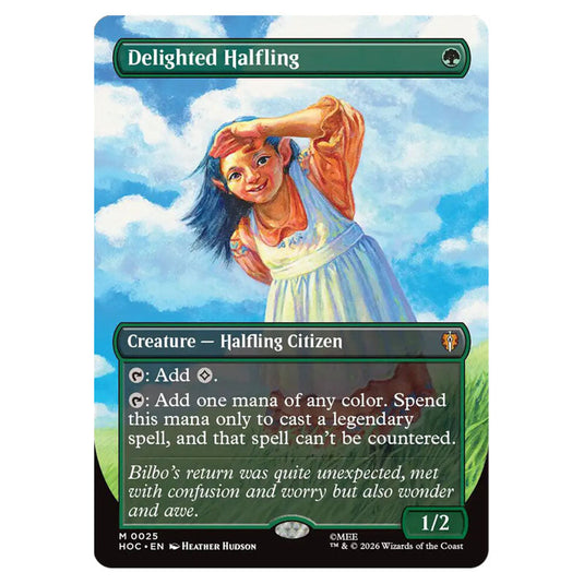 Delighted Halfling 0025 card from the Magic The Gathering set The Hobbit Eternal