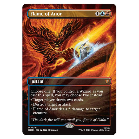 Flame of Anor 0031 card from the Magic The Gathering set The Hobbit Eternal