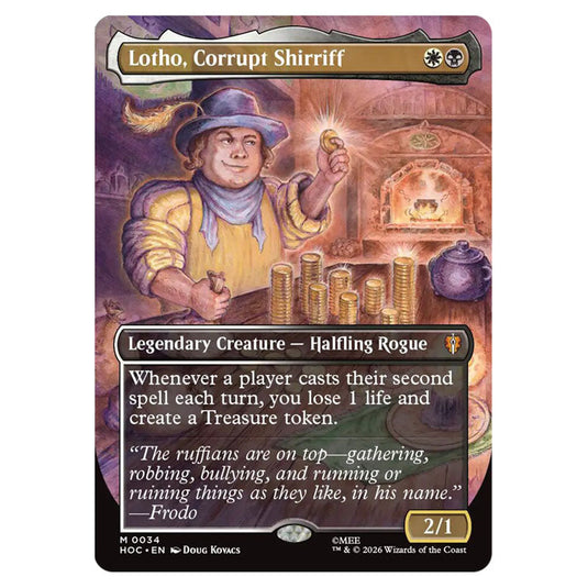 Lotho, Corrupt Shirriff 0034 card from the Magic The Gathering set The Hobbit Eternal
