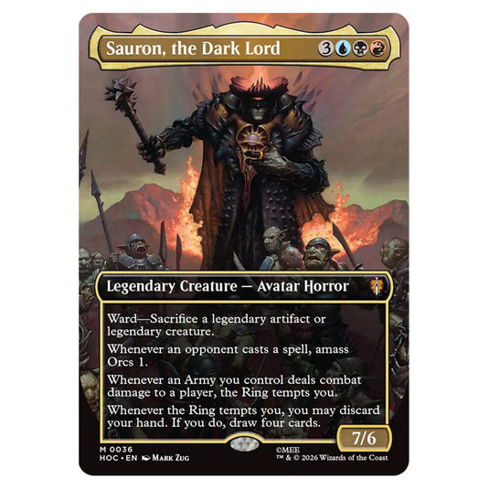 Sauron, the Dark Lord 0036 card from the Magic The Gathering set The Hobbit Eternal