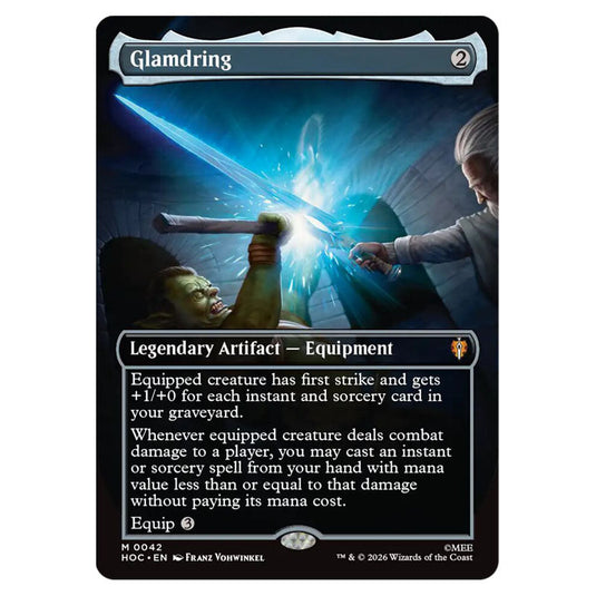 Glamdring 0042 card from the Magic The Gathering set The Hobbit Eternal