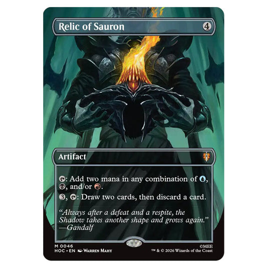 Relic of Sauron 0046 card from the Magic The Gathering set The Hobbit Eternal