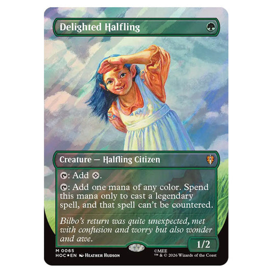 Delighted Halfling 0065 card from the Magic The Gathering set The Hobbit Eternal