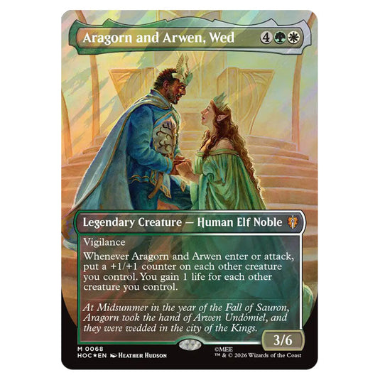 Aragorn and Arwen, Wed 0068 card from the Magic The Gathering set The Hobbit Eternal