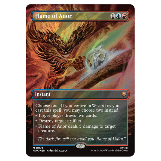Flame of Anor 0071 card from the Magic The Gathering set The Hobbit Eternal
