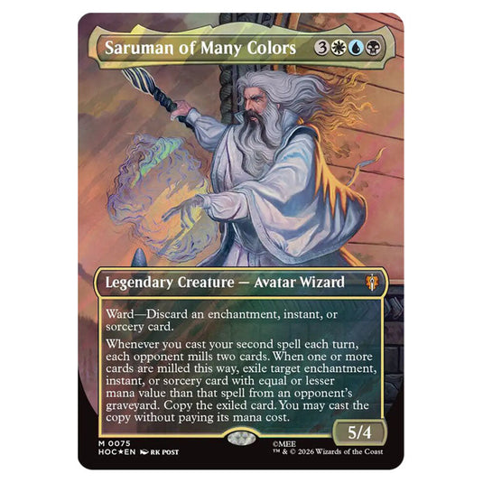 Saruman of Many Colors 0075 card from the Magic The Gathering set The Hobbit Eternal