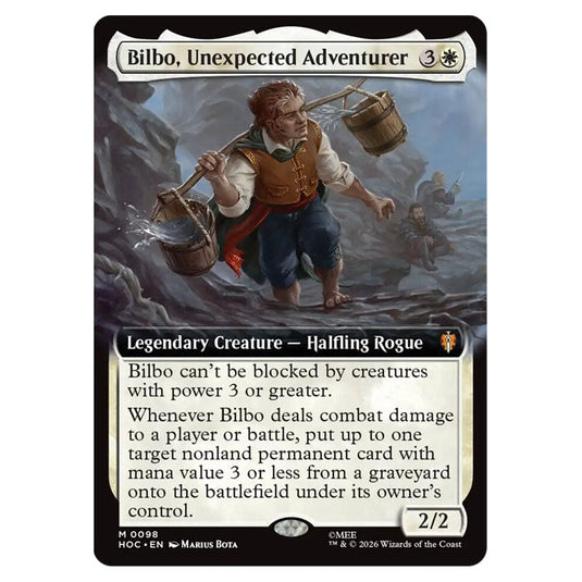 Bilbo, Unexpected Adventurer 0098 card from the Magic The Gathering set The Hobbit Eternal
