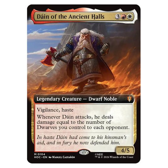 Dáin of the Ancient Halls 0104 card from the Magic The Gathering set The Hobbit Eternal