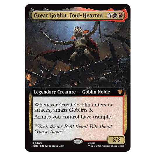 Great Goblin, Foul-Hearted 0105 card from the Magic The Gathering set The Hobbit Eternal