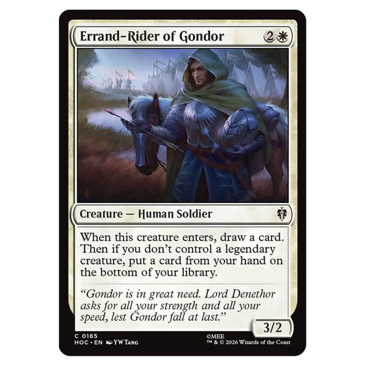 Errand-Rider of Gondor 0165 card from the Magic The Gathering set The Hobbit Eternal
