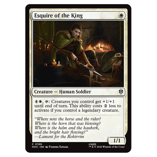 Esquire of the King 0166 card from the Magic The Gathering set The Hobbit Eternal