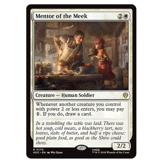 Mentor of the Meek 0170 card from the Magic The Gathering set The Hobbit Eternal