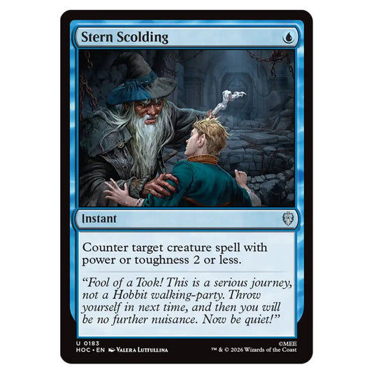 Stern Scolding 0183 card from the Magic The Gathering set The Hobbit Eternal