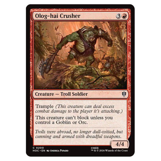 Olog-hai Crusher 0200 card from the Magic The Gathering set The Hobbit Eternal