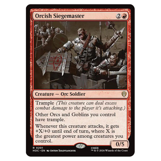 Orcish Siegemaster 0201 card from the Magic The Gathering set The Hobbit Eternal