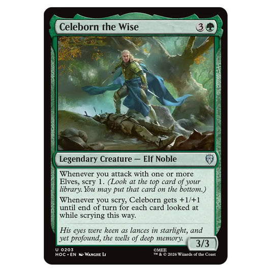 Celeborn the Wise 0203 card from the Magic The Gathering set The Hobbit Eternal