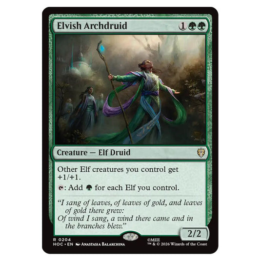 Elvish Archdruid 0204 card from the Magic The Gathering set The Hobbit Eternal