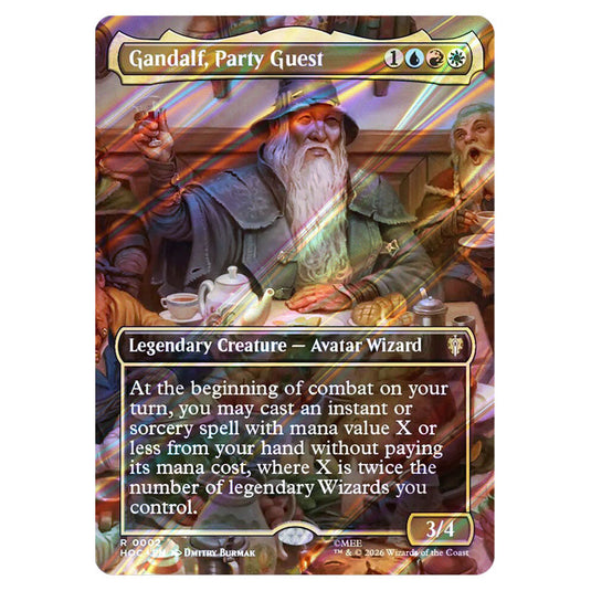 Gandalf, Party Guest 0002 card from the Magic The Gathering set The Hobbit Eternal