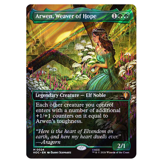 Arwen, Weaver of Hope 0024 card from the Magic The Gathering set The Hobbit Eternal