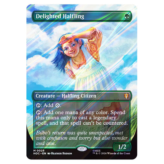 Delighted Halfling 0025 card from the Magic The Gathering set The Hobbit Eternal