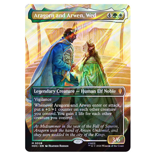 Aragorn and Arwen, Wed 0028 card from the Magic The Gathering set The Hobbit Eternal