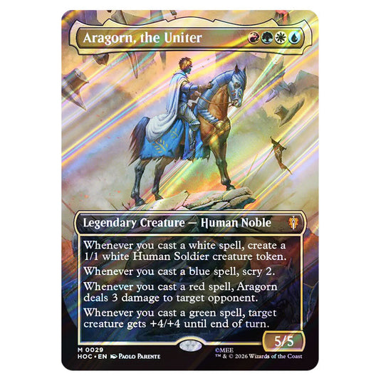 Aragorn, the Uniter 0029 card from the Magic The Gathering set The Hobbit Eternal