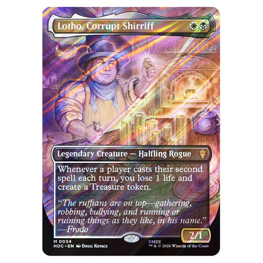 Lotho, Corrupt Shirriff 0034 card from the Magic The Gathering set The Hobbit Eternal