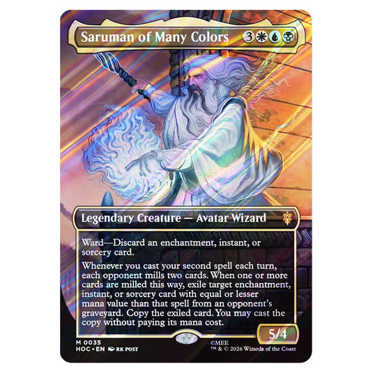 Saruman of Many Colors 0035 card from the Magic The Gathering set The Hobbit Eternal