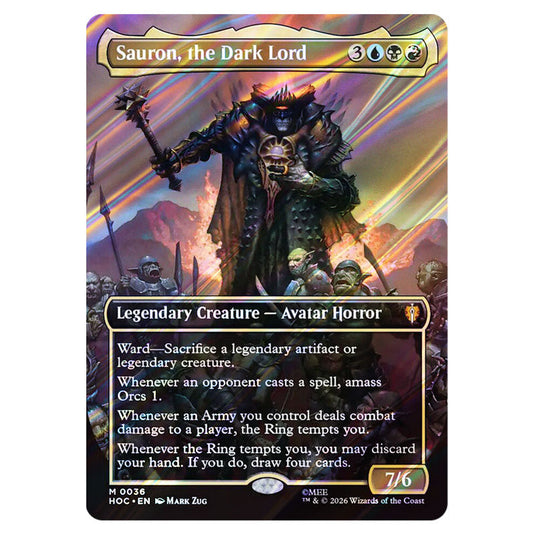 Sauron, the Dark Lord 0036 card from the Magic The Gathering set The Hobbit Eternal