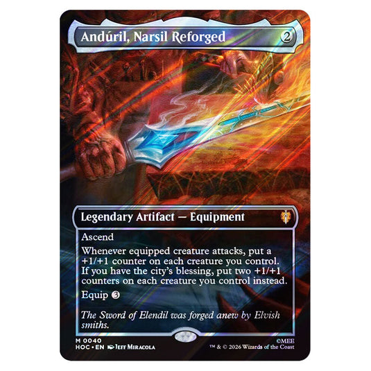 Andúril, Narsil Reforged 0040 card from the Magic The Gathering set The Hobbit Eternal