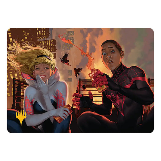 Heroes' Hangout 14 card from the Magic The Gathering set Marvel's Spider-Man - Art Series