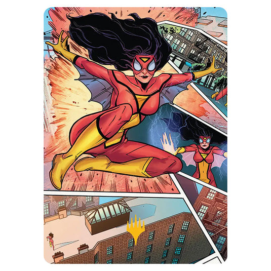 Spider-Woman, Stunning Savior 51 card from the Magic The Gathering set Marvel's Spider-Man - Art Series
