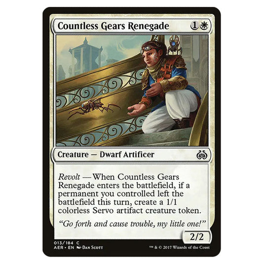Countless Gears Renegade 013 card from the Magic The Gathering set Aether Revolt