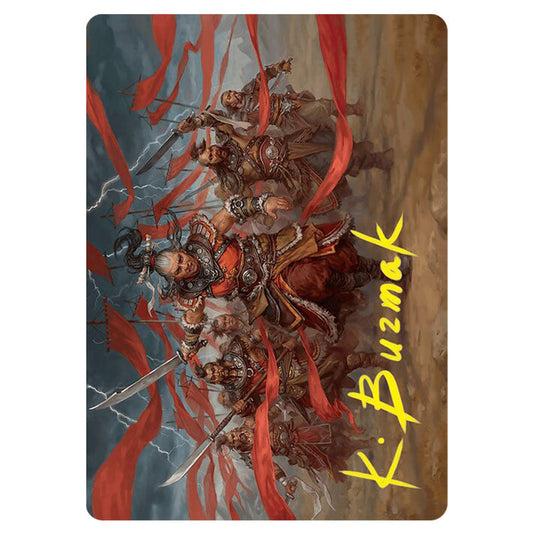 Alesha, Who Laughs at Fate // Alesha, Who Laughs at Fate 14 card from the Magic The Gathering set Foundations Art Series