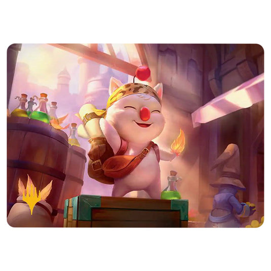 Stiltzkin, Moogle Merchant 0003 card from the Magic The Gathering set Universes Beyond - Final Fantasy - Art Series