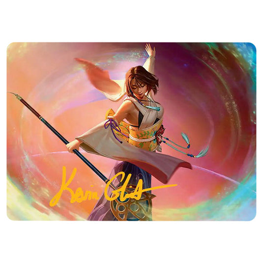 Yuna, Grand Summoner 0022 card from the Magic The Gathering set Universes Beyond - Final Fantasy - Art Series