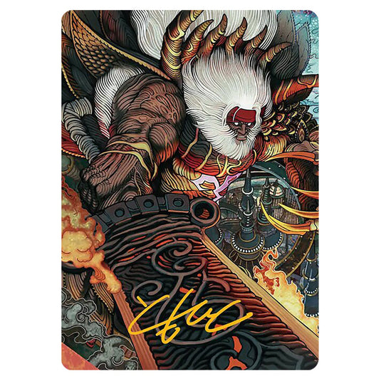 Braska's Final Aeon 0039 card from the Magic The Gathering set Universes Beyond - Final Fantasy - Art Series