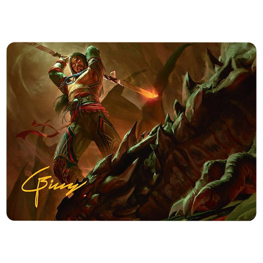 Sarkhan's Resolve 0018 card from the Magic The Gathering set Tarkir: Dragonstorm Art Series