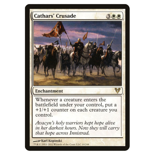 Cathars' Crusade 0010 card from the Magic The Gathering set Avacyn Restored