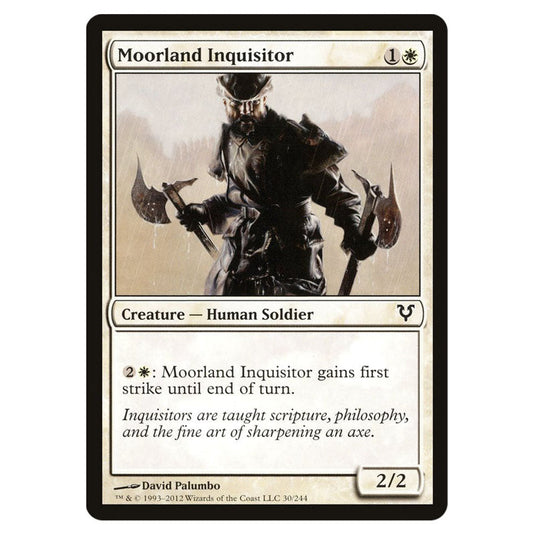 Moorland Inquisitor 0030 card from the Magic The Gathering set Avacyn Restored