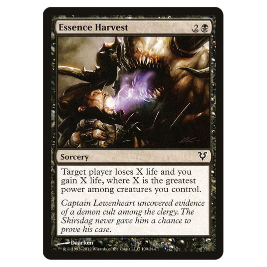 Essence Harvest 0100 card from the Magic The Gathering set Avacyn Restored