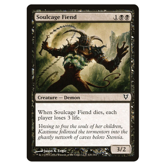 Soulcage Fiend 0120 card from the Magic The Gathering set Avacyn Restored