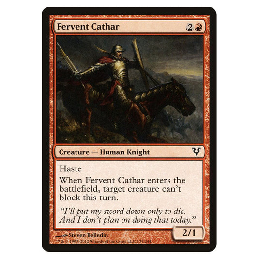 Fervent Cathar 0135 card from the Magic The Gathering set Avacyn Restored