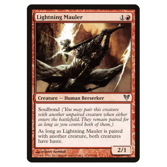 Lightning Mauler 0144 card from the Magic The Gathering set Avacyn Restored