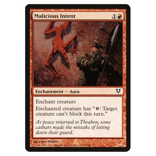 Malicious Intent 0147 card from the Magic The Gathering set Avacyn Restored