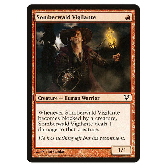 Somberwald Vigilante 0156 card from the Magic The Gathering set Avacyn Restored